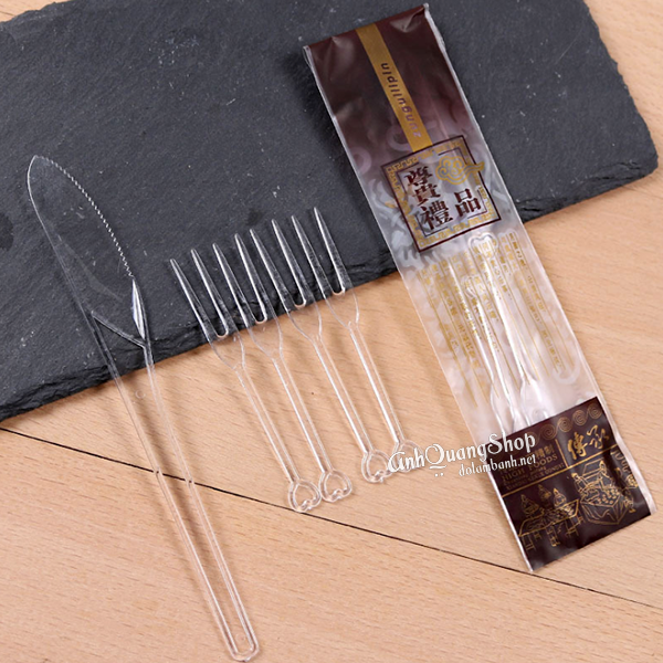 Bộ dao dĩa trung thu bằng nhựa (4 món) | Anh Quang Shop