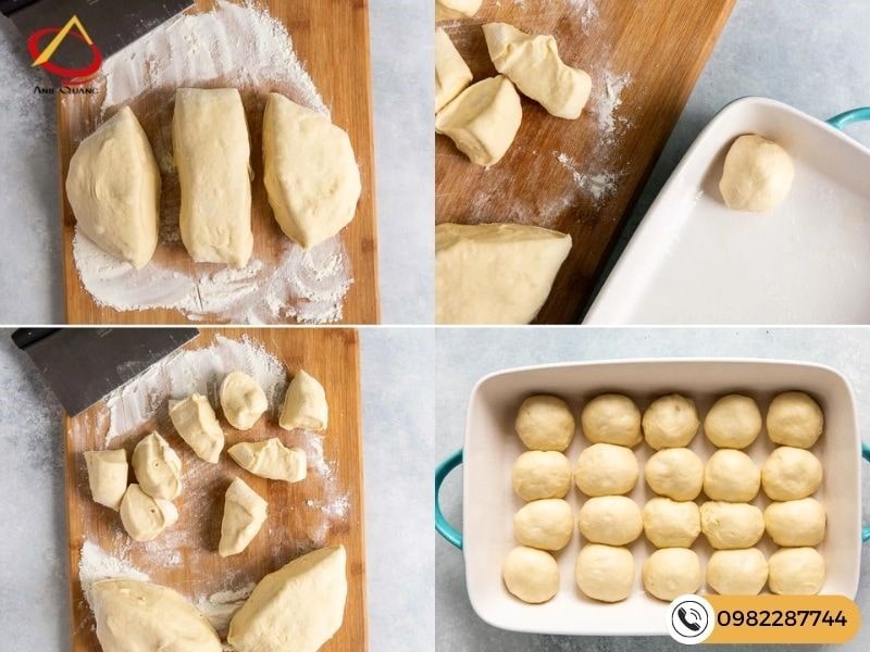 Bước 2 - Chia bột và tạo nên hình bánh mì