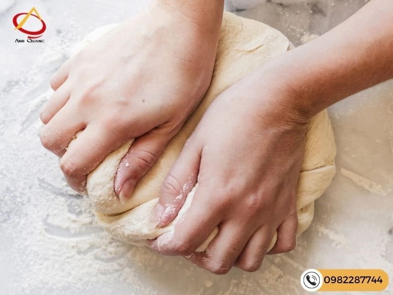 Bước 2 - Nhồi và ủ bột làm bánh mì không cần bột nở