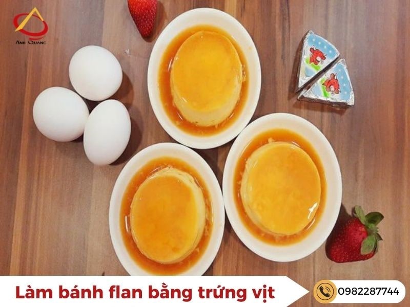 Hướng dẫn cách làm bánh Flan bằng trứng vịt không tanh - Anh Quang Shop