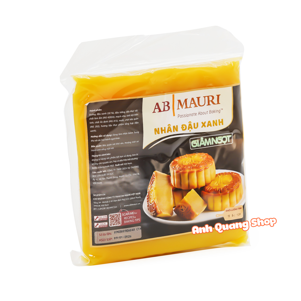 Nhân đậu xanh giảm ngọt Mauri 1kg