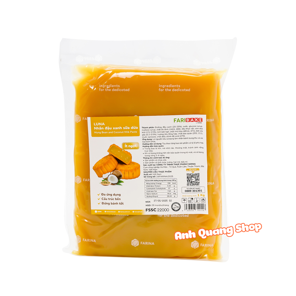 Nhân đậu xanh sữa dừa Farina 1kg