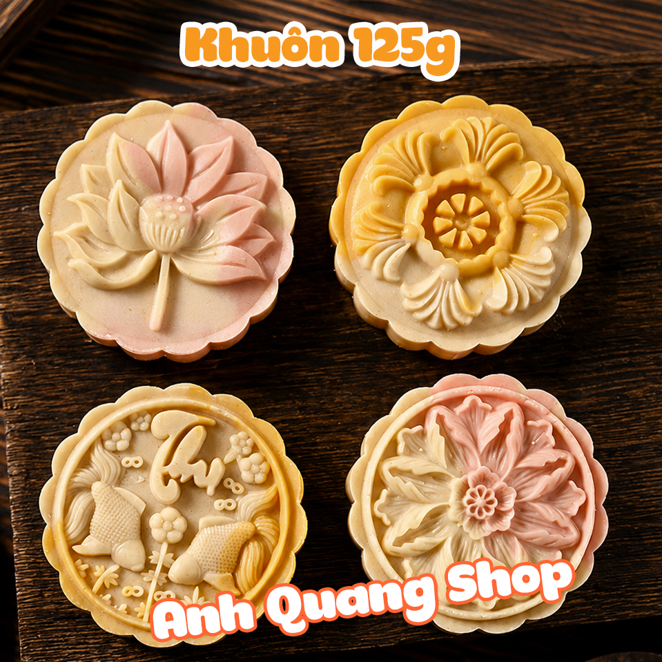 Khuôn trung thu vuông 2026 Cá sen 125G
