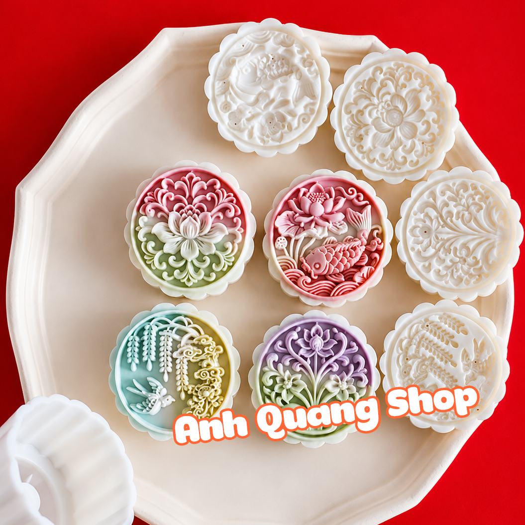 Khuôn trung thu tròn 2026 Sen, Cá 150g