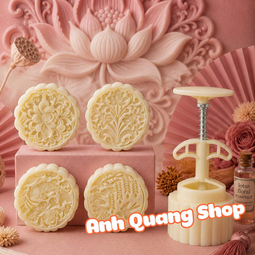 Khuôn trung thu tròn 2026 Sen, Cá 150g