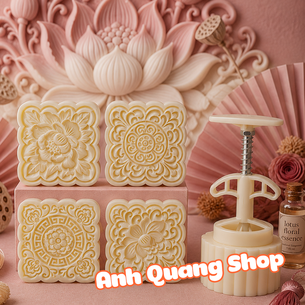 Khuôn trung thu vuông 2026 Hoa 150g